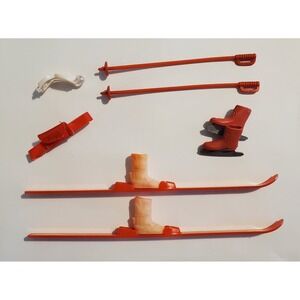 Barbie Fashion Doll Accessories: Red Skis/Boots, Poles, Googles, Belt And Skates